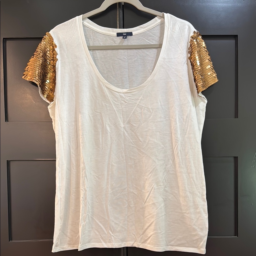Sequin Sleeve T-Shirt